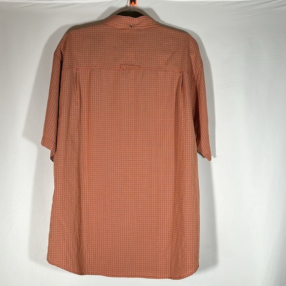 The North Face Orange Plaid Button-Down Short Sleeve Shirt - Picture 5 of 6
